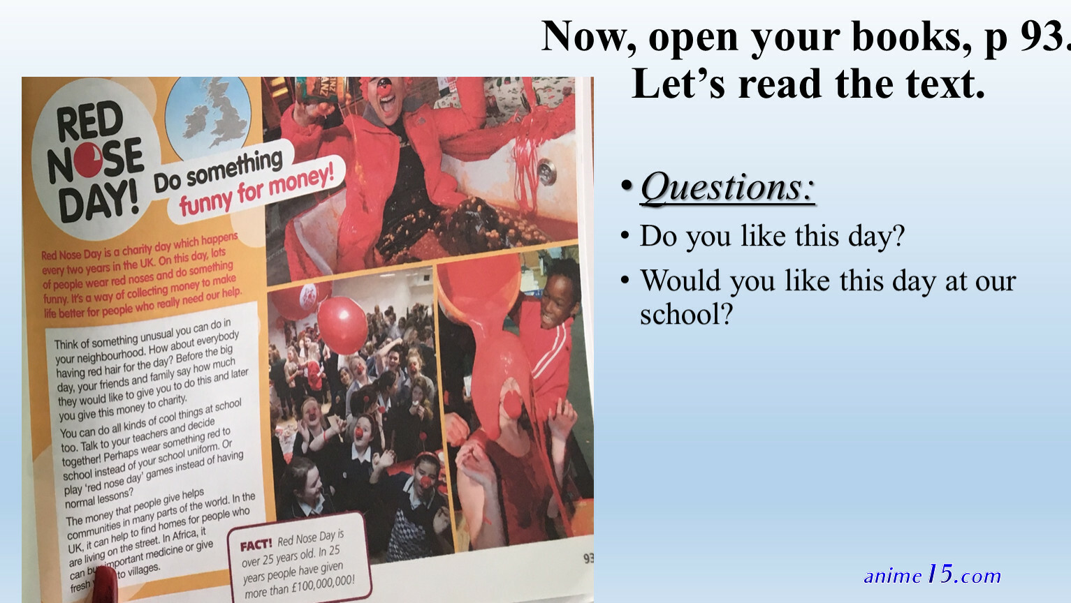 now at our school read