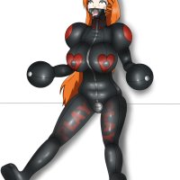 huge boob anime girl in latex bondage