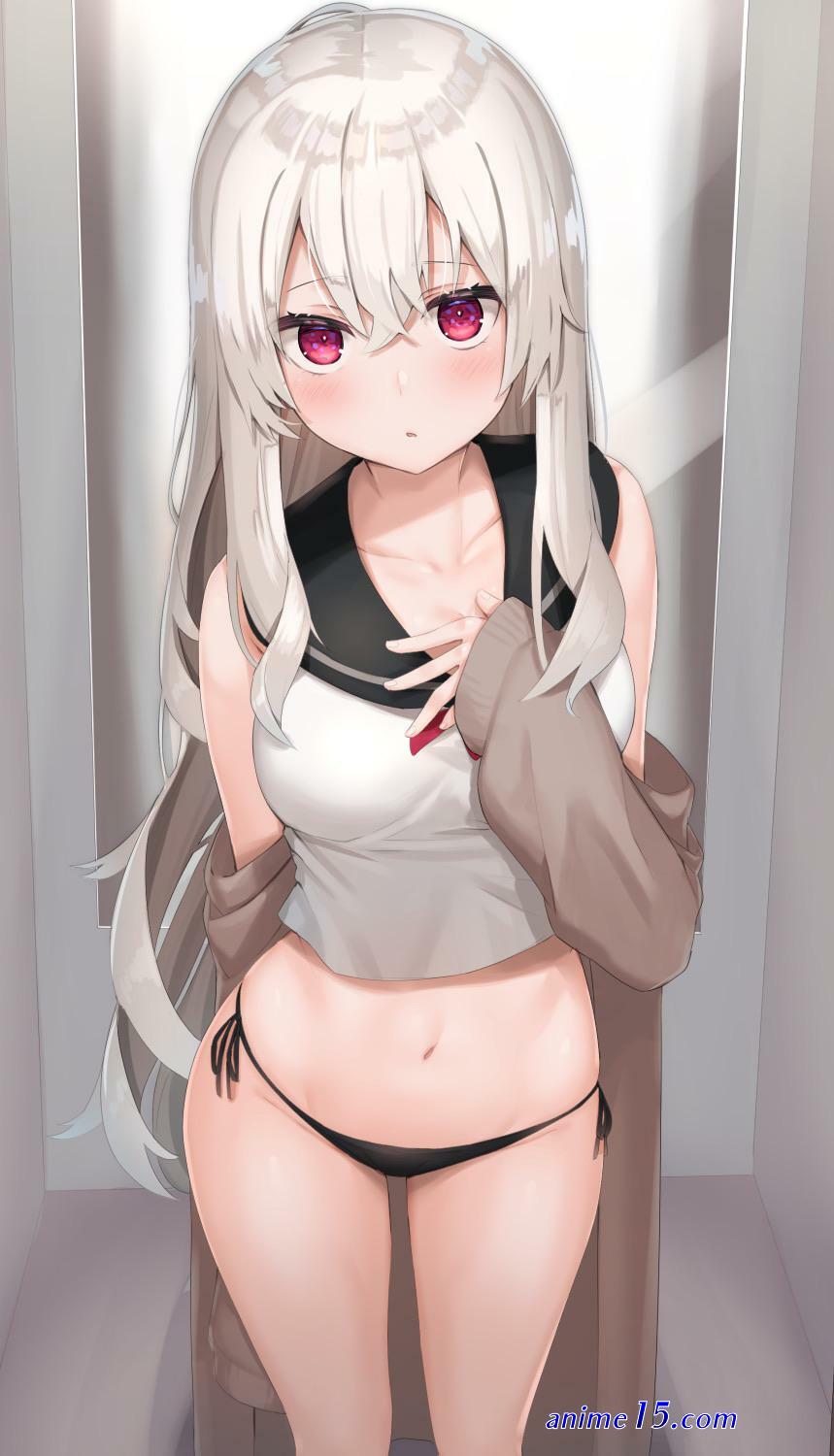 image anime half-naked