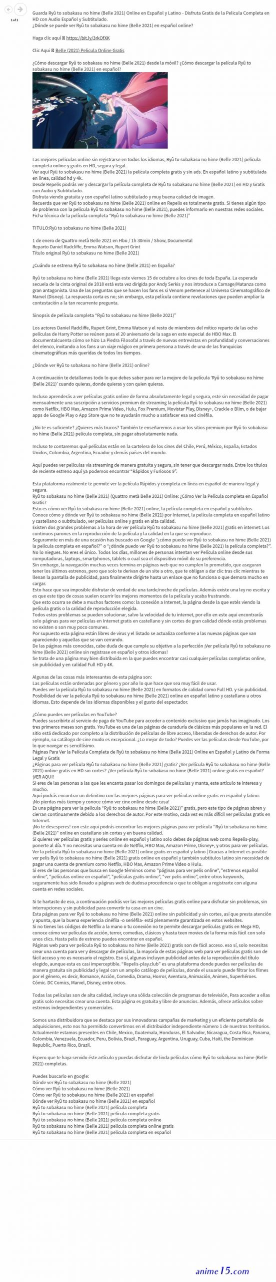 belle ryu to sobakasu no hime sub español