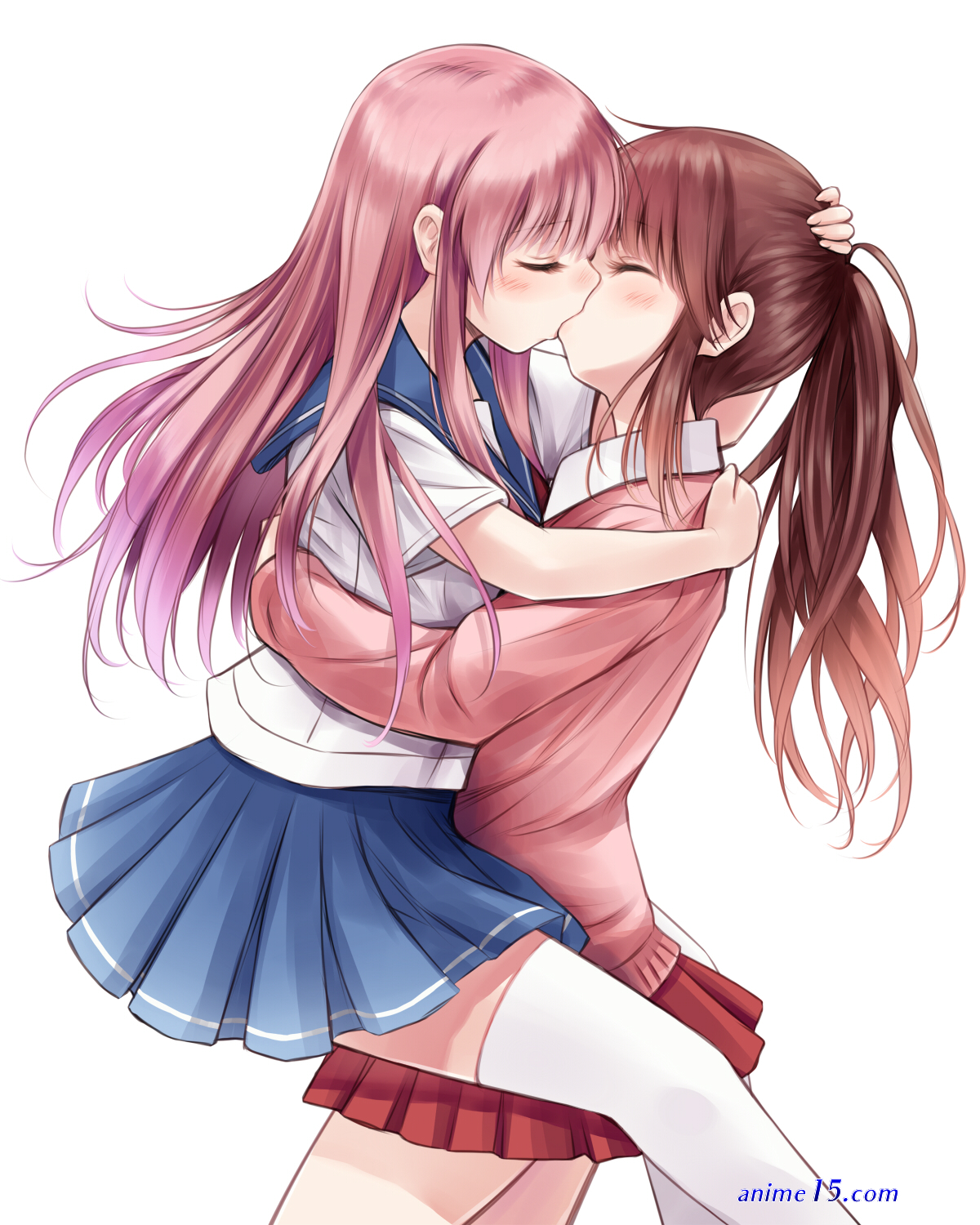 anime lesvians yuri kissing nude