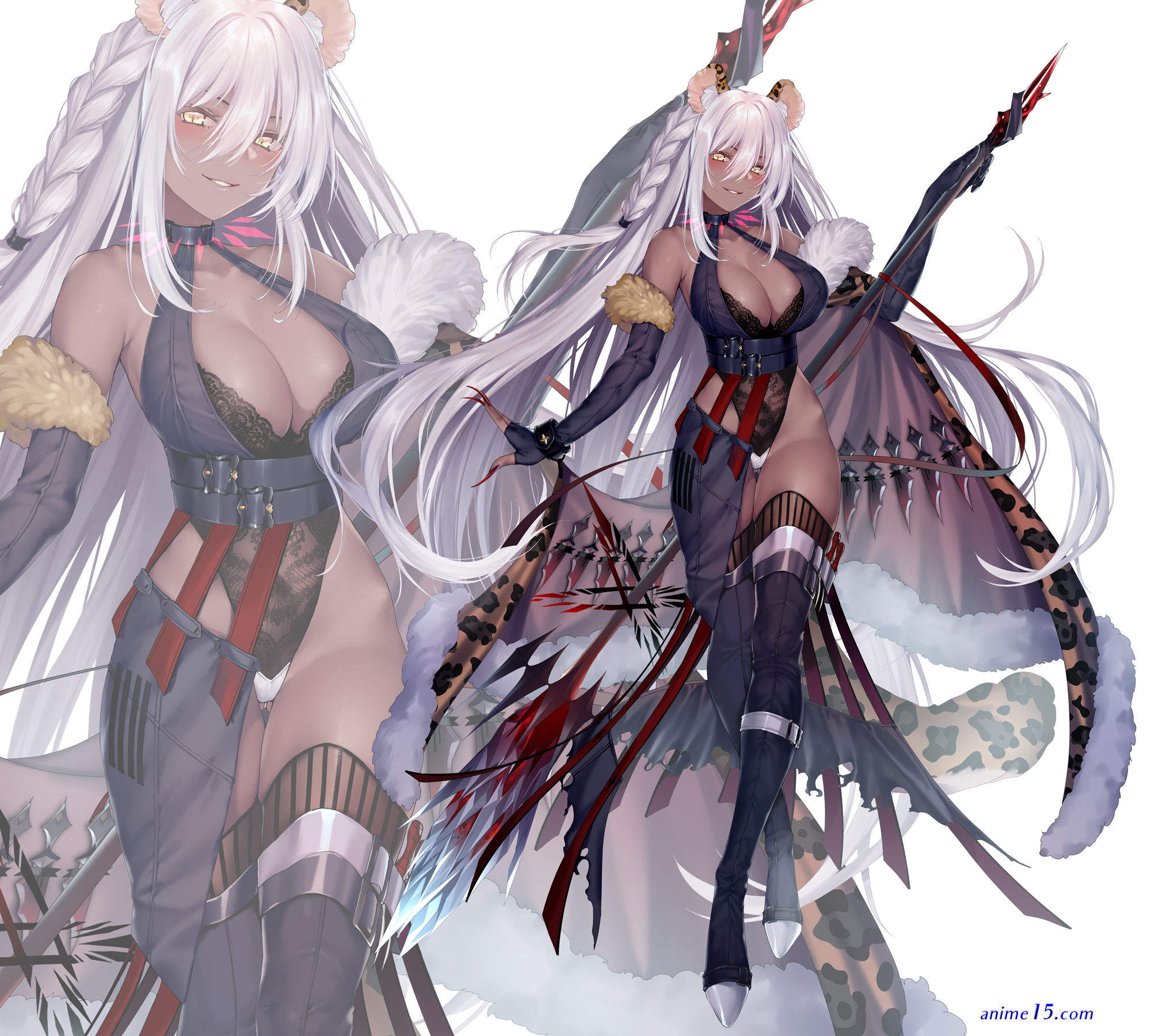 warrior female anime dark skin