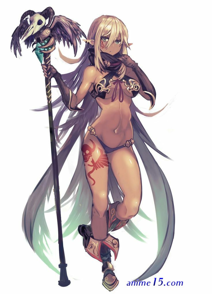warrior female anime dark skin