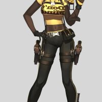 warrior female anime dark skin