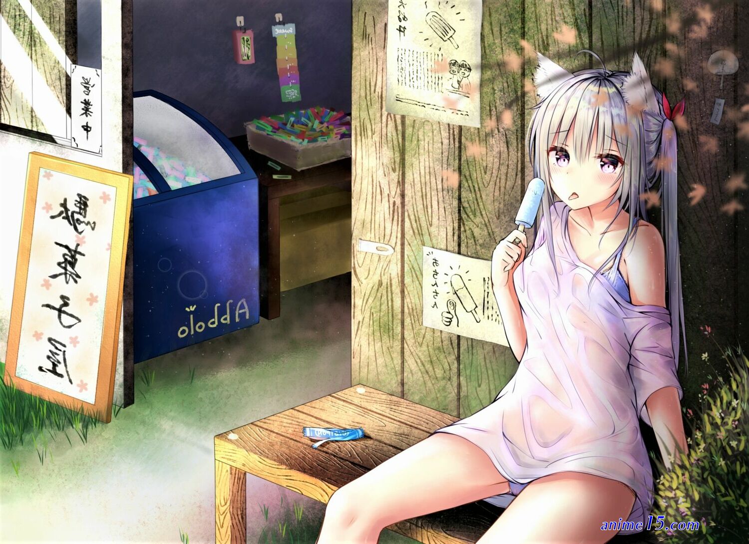 anime woman wet panties photo