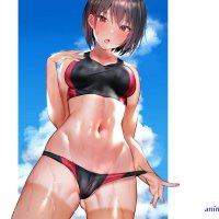 anime woman wet panties photo