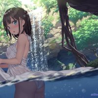 anime woman wet panties photo