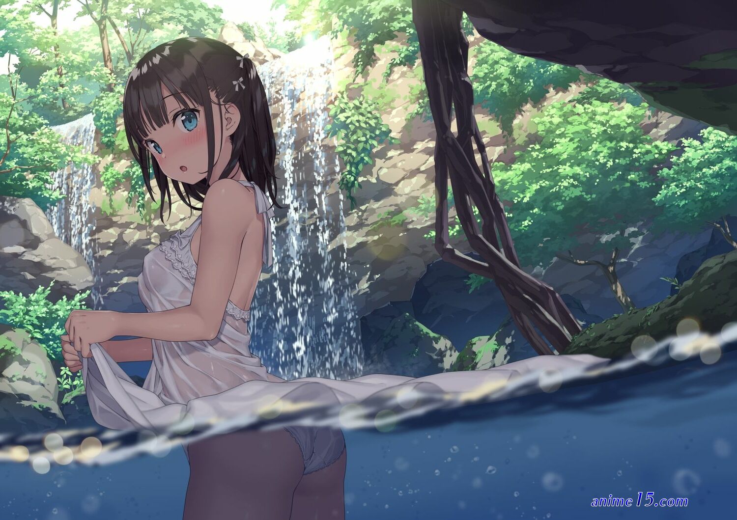 anime woman wet panties photo