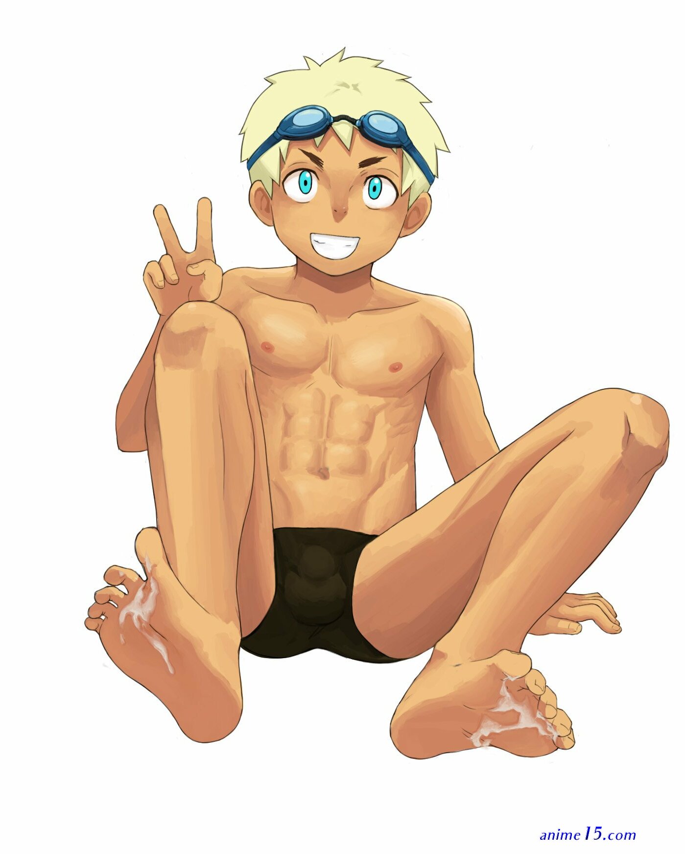 anime boy feet cum