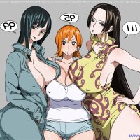 anime namiand robin and hancock oiled asses pic