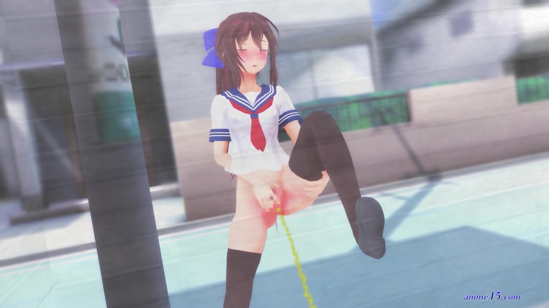 naked anime girls peeing