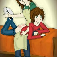 anime boy spanking