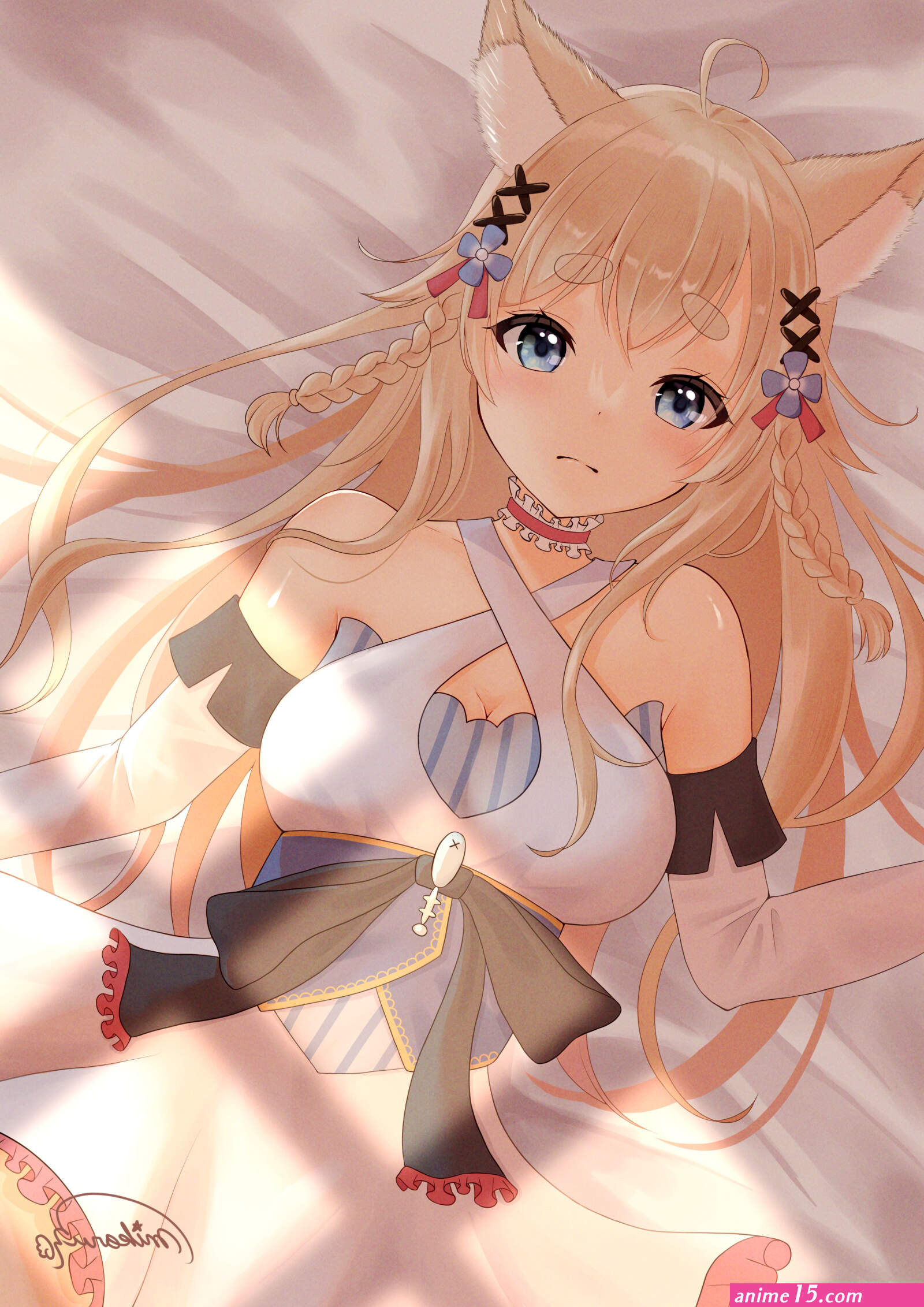 anime blonde breast