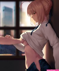 azto dio fategrand order saber breast grab no bra nopan shirt lift