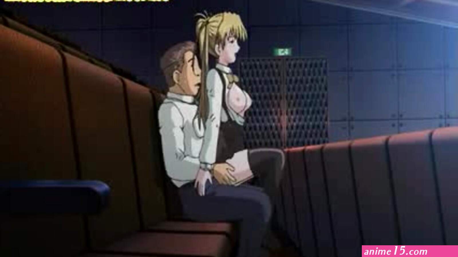 Schoolgirl fucks her bodyguard while watching a movie in the theater