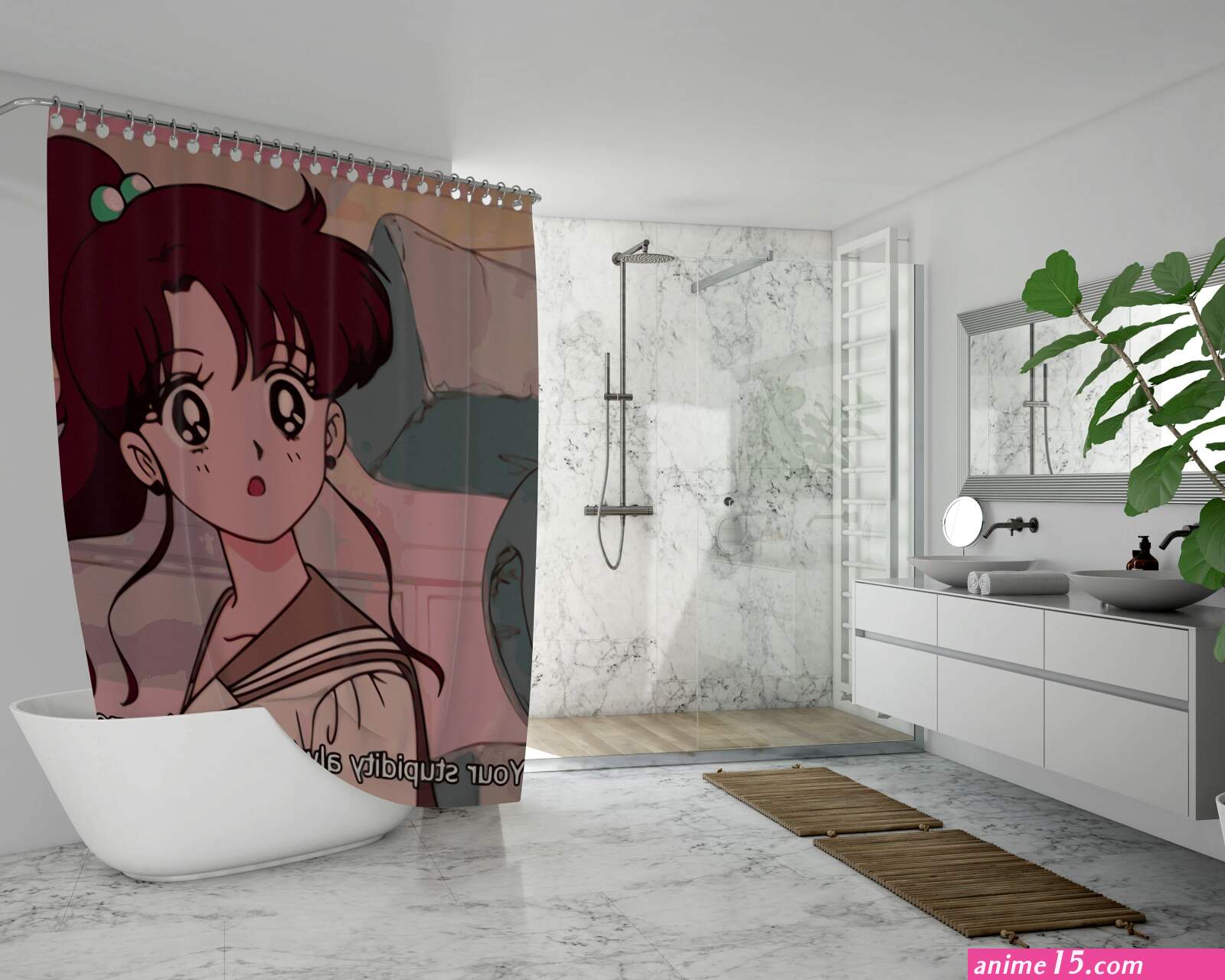 Funny Anime Shower Curtains