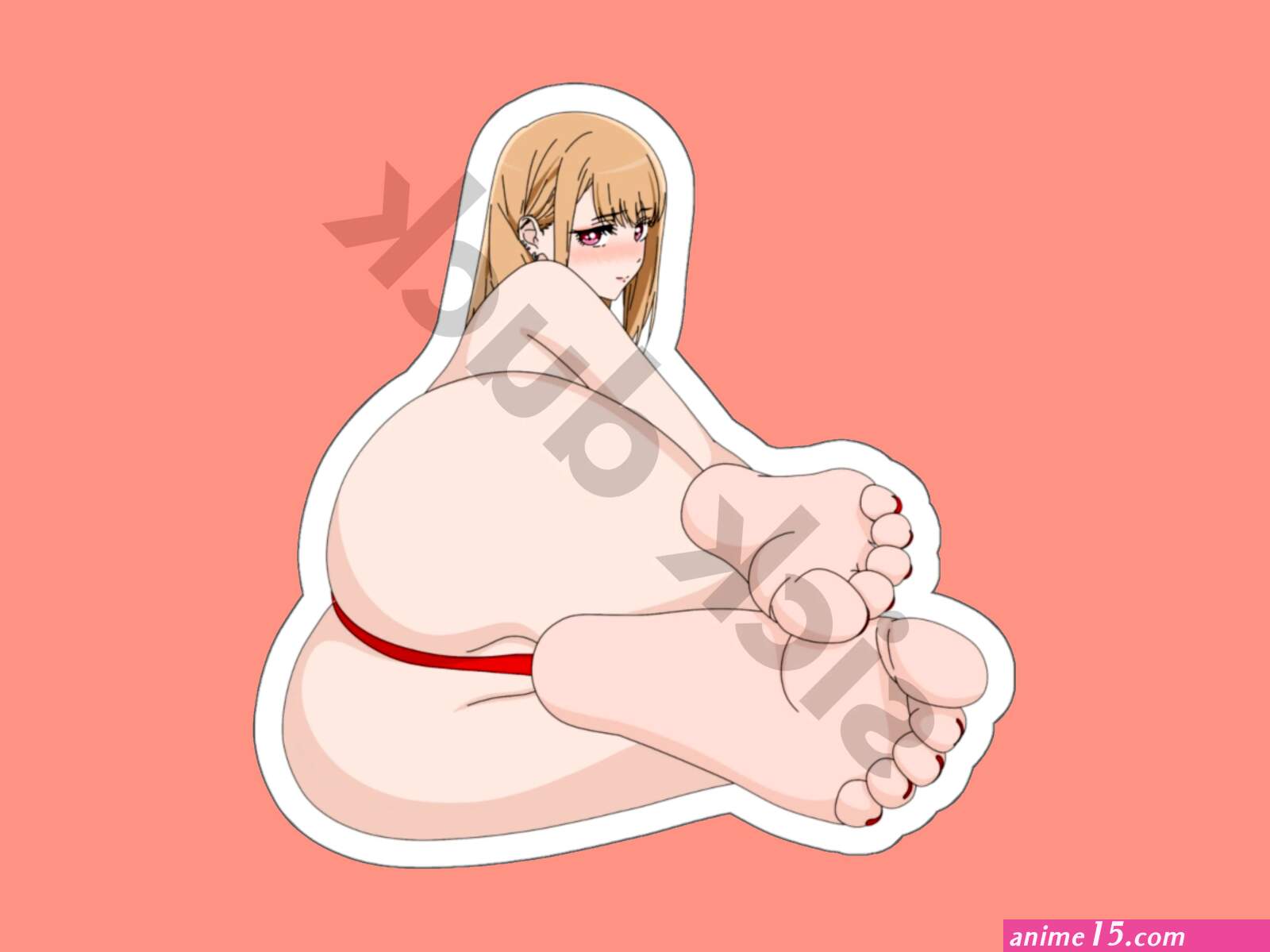 Anime Waifu Feet Fetish Ecchi Sexy Lewd Kiss Cut Stickers