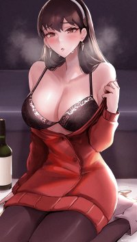 big boobs anime girls anime Yor Forger Spy x Family fan art bra