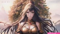 Anime Girls Stable Diffusion Ai Art Long Hair Leaves Wallpaper