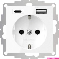 Buy 2USB 2U-449511 1x PG socket incl. USB charging port Child safety VDE IP20