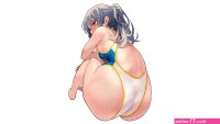 ass thighs sitting sideboob kekemotsu back holding knees anime anime gir