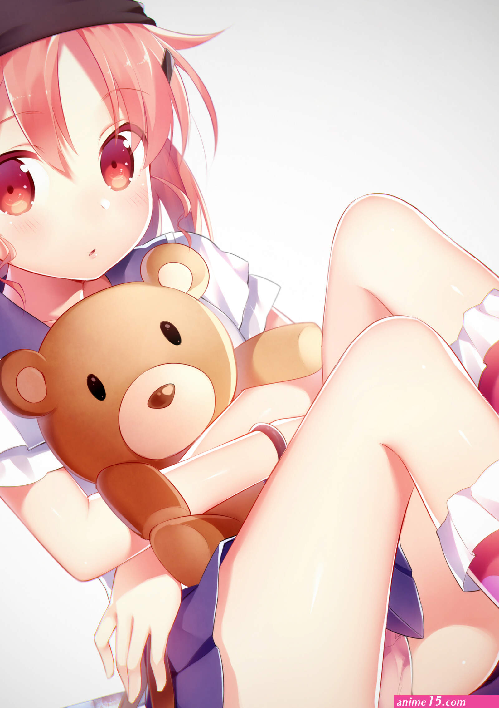 Wallpaper : Gakkou Gurashi Takeya Yuki school uniform short hair teddy bears schoolgirl panties thigh highs anime 2461x3489