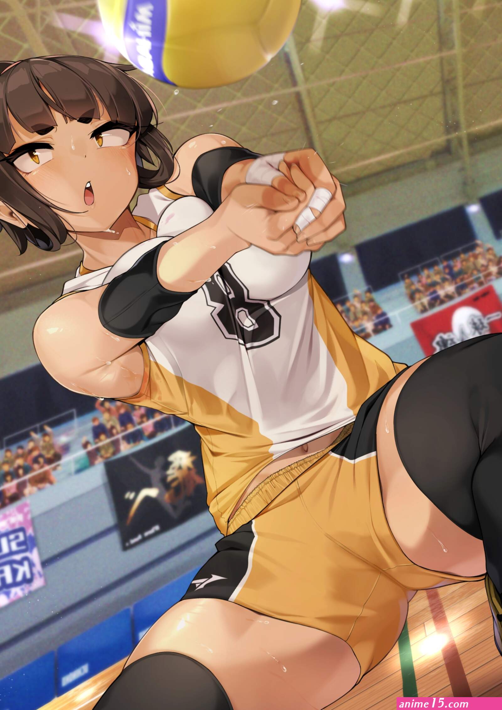 jovejun breast hold gym uniform thighhighs wet