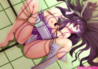 artist request character request highres source request 1girl bdsm bondage bound nipples rope