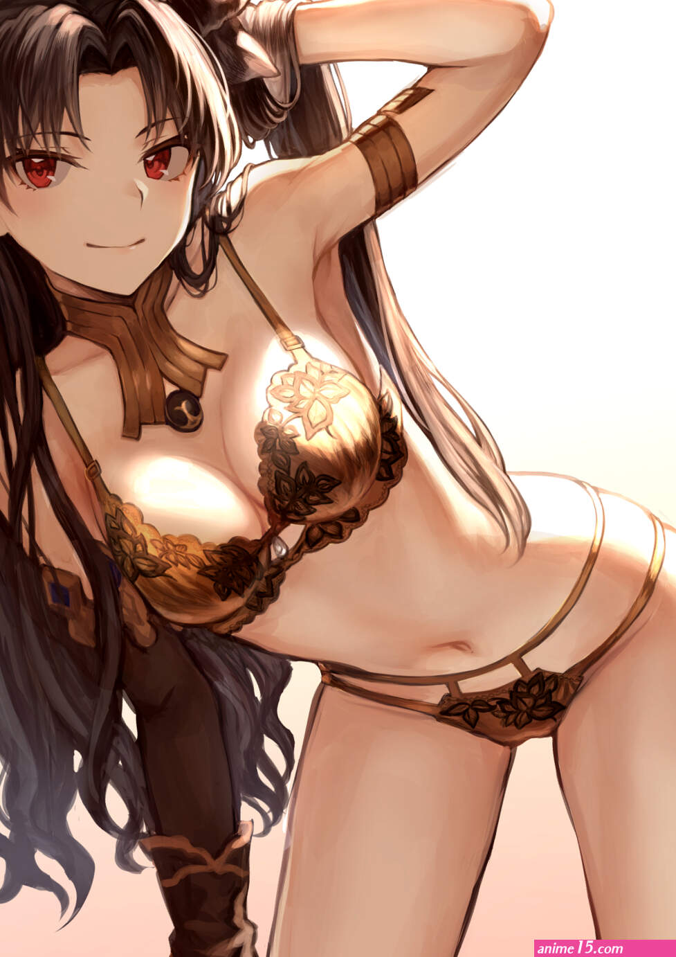 Sexy girls of anime posing in hot lingerie and stockings