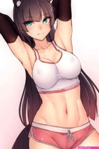 Download free Hot Anime Cat Girl Workout Wallpaper