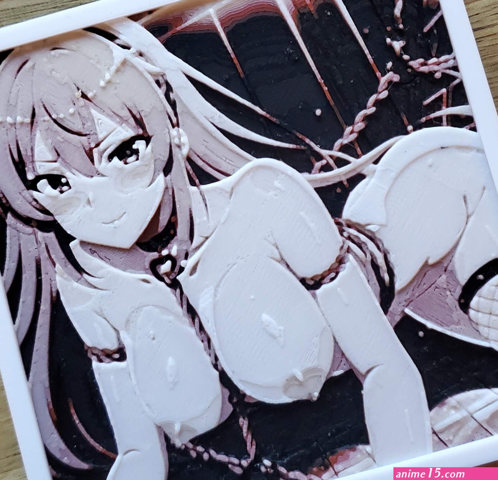 STL file Anime Waifu Hentai Square 4x4in Coaster or Wall Art 3D Bondage 3MF and GCODE3D printer model to downloadCults