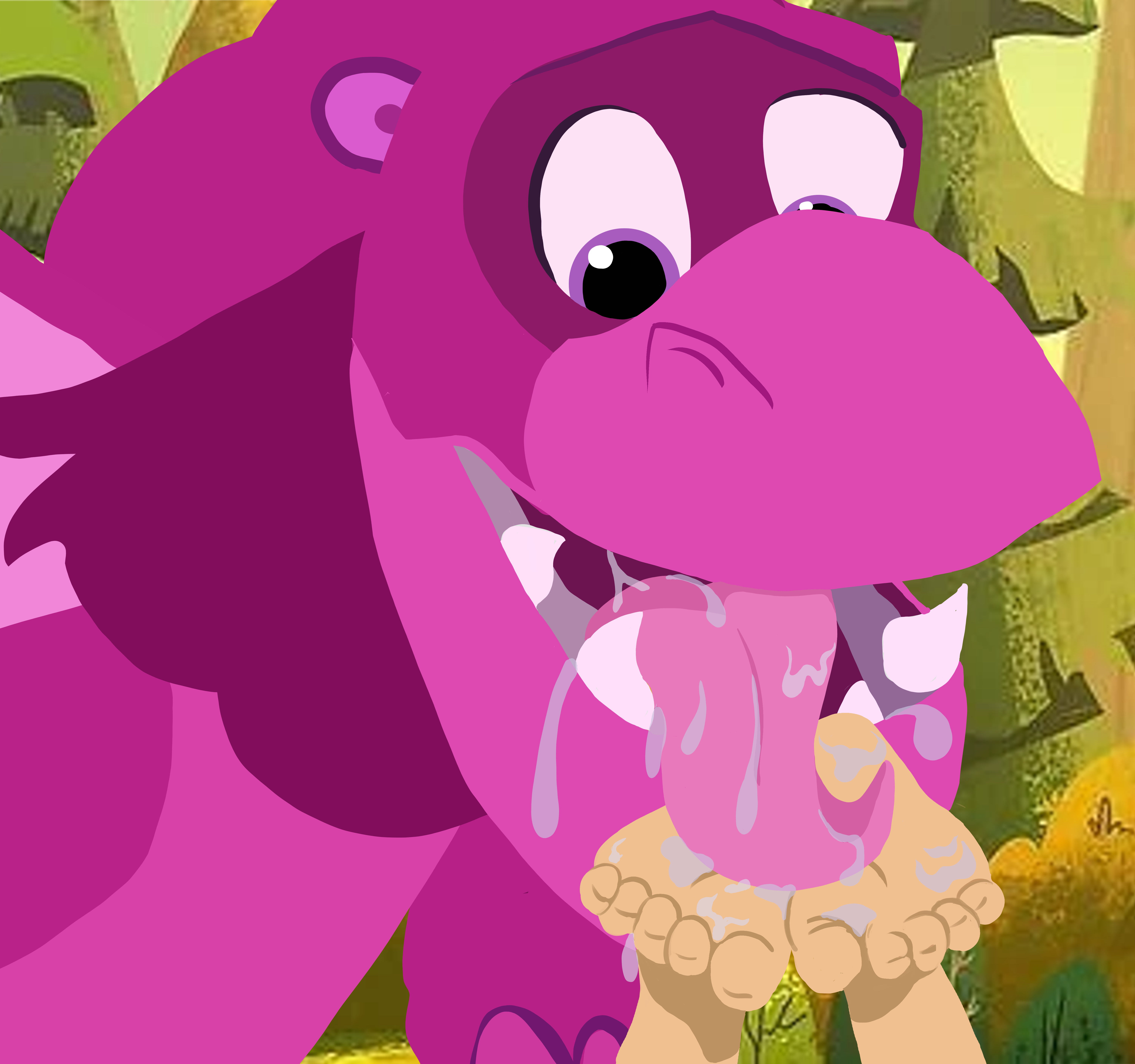 Rapunzel feet getting a dragon licking Drool V3 by WinserFerret Submission