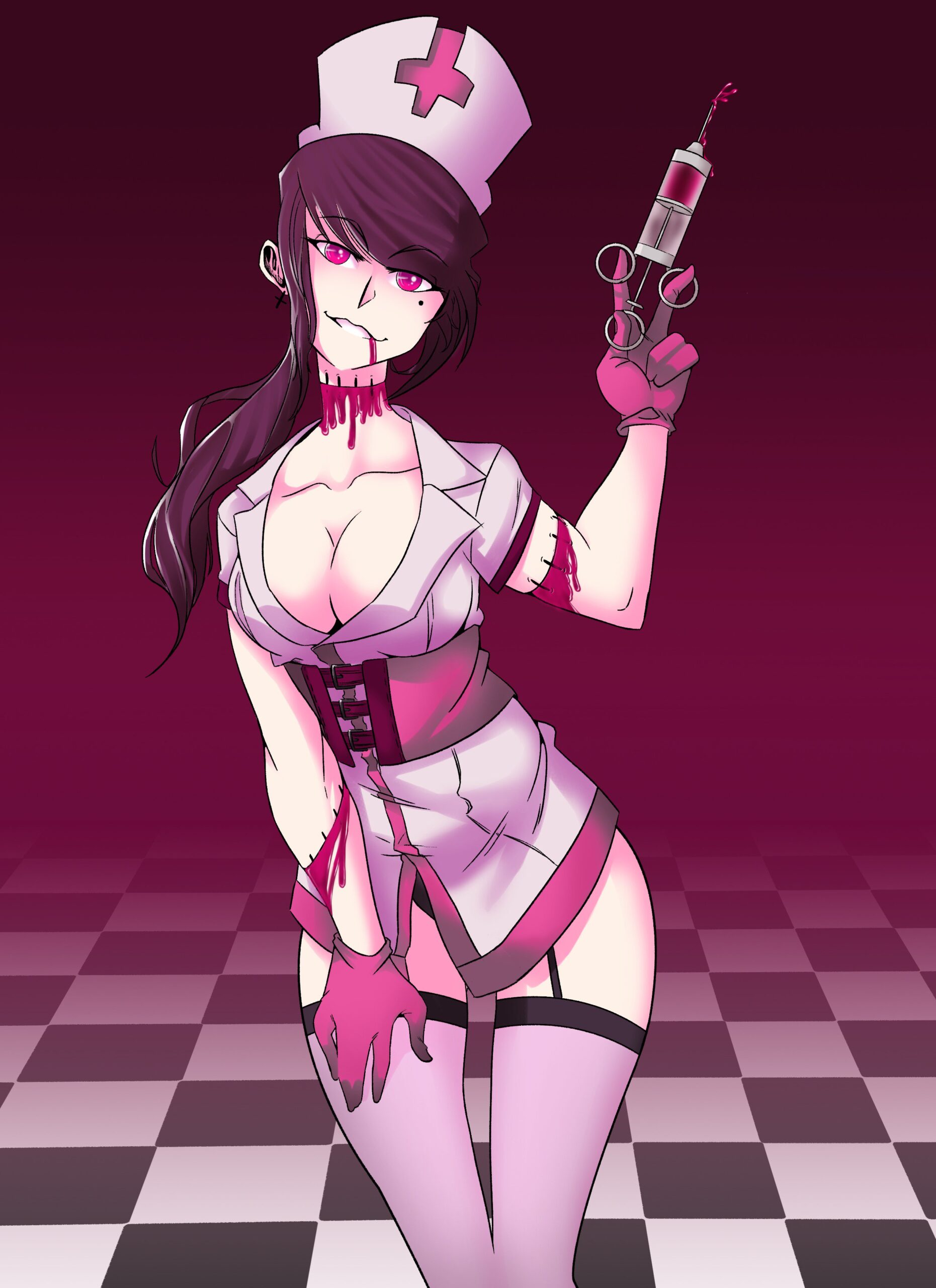 Suid-Art X: sexy nurse anime sexynurse digitalart pastelgore ecchi oppai suidart