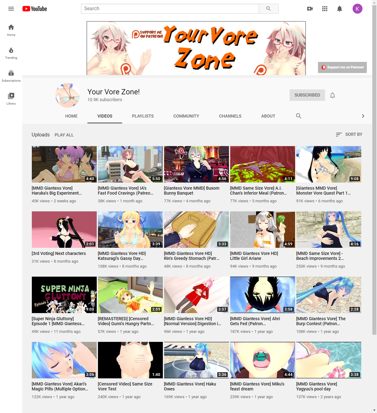 www.channelUCum6gxP19EQPnhU8Y0pxDmwvideos : Your Vore Zone! : Free Download Borrow and Streaming : Internet Archive