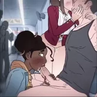 Threesome Sex in the Train Animation Uncensored: Venezuelan Blowjob Porn