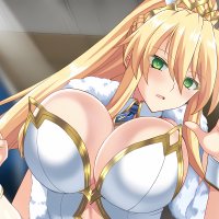 Wallpaper girl sexy cleavage blouse green eyes long hair boobs anime for mobile and desktop section resolution 5120x3460